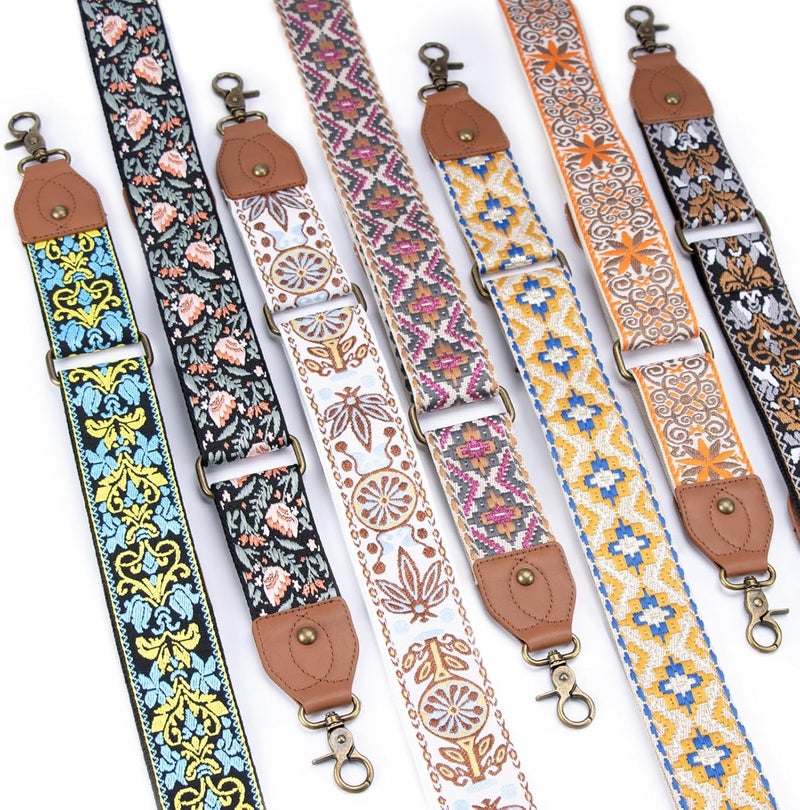 Dksongr Purse Strap Replacement Crossbody Adjustable Bag Strap Retro Jacquard Embroidery Wide Shoulder Strap for Women Handbags - Image 4